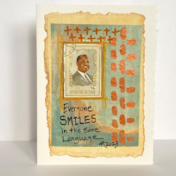 Collage Art Handmade Original Greeting Card and Envelope Suitable for Framing - Picture 2 of 6